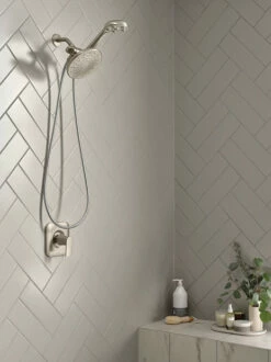 Hydro Roller Spot Resist Brushed Nickel Four-Function 7-1/2" Diameter Spray Head