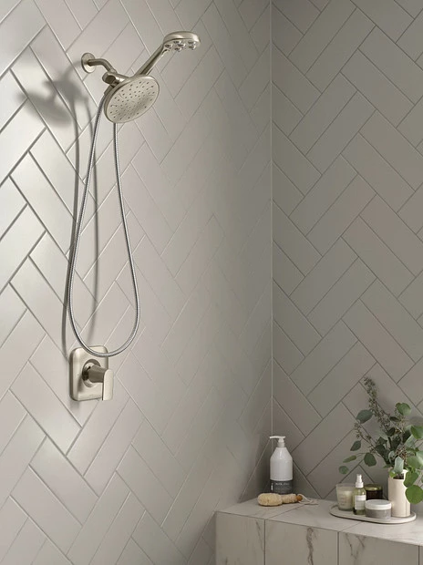 Hydro Roller Spot Resist Brushed Nickel Four-Function 7-1/2" Diameter Spray Head 3 Hydro Roller Spot Resist Brushed Nickel Four-Function 7-1/2" Diameter Spray Head