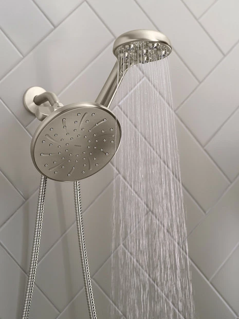 Hydro Roller Spot Resist Brushed Nickel Four-Function 7-1/2" Diameter Spray Head 6 Hydro Roller Spot Resist Brushed Nickel Four-Function 7-1/2" Diameter Spray Head - Image 4