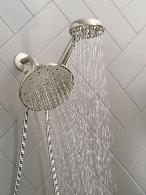 Hydro Roller Spot Resist Brushed Nickel Four-Function 7-1/2" Diameter Spray Head 7 Hydro Roller Spot Resist Brushed Nickel Four-Function 7-1/2" Diameter Spray Head - Image 5