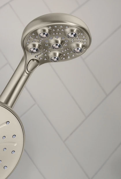 Hydro Roller Spot Resist Brushed Nickel Four-Function 7-1/2" Diameter Spray Head 9 Hydro Roller Spot Resist Brushed Nickel Four-Function 7-1/2" Diameter Spray Head - Image 7