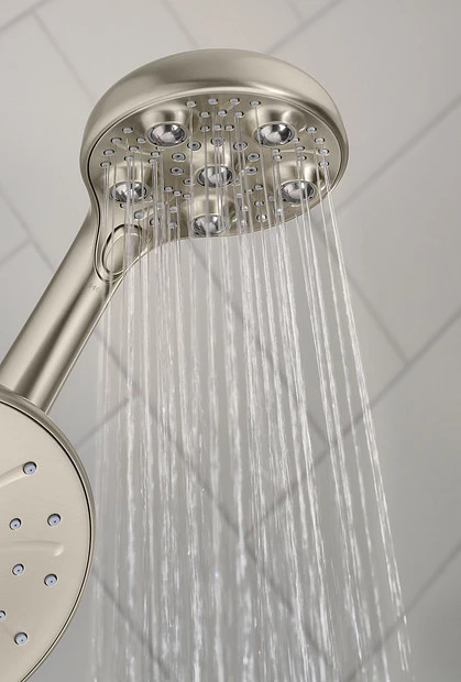 Hydro Roller Spot Resist Brushed Nickel Four-Function 7-1/2" Diameter Spray Head 10 Hydro Roller Spot Resist Brushed Nickel Four-Function 7-1/2" Diameter Spray Head - Image 8