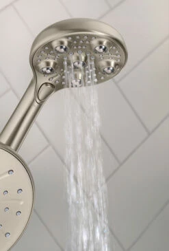 Hydro Roller Spot Resist Brushed Nickel Four-Function 7-1/2" Diameter Spray Head 21 Hydro Roller Spot Resist Brushed Nickel Four-Function 7-1/2" Diameter Spray Head -Hot Sale Moen Store 205c0srn glam7.tif