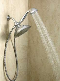 Refresh Chrome Seven-Function 9" Diameter Standard Spray Head With Handheld Shower