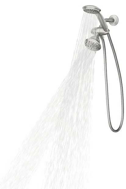 Attune Spot Resist Brushed Nickel Eight-function 4.75" Diameter Spray Head Standard With Handshower 4 Attune Spot Resist Brushed Nickel Eight-function 4.75" Diameter Spray Head Standard With Handshower - Image 2