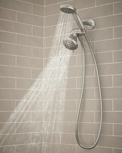 Attune Spot Resist Brushed Nickel Eight-function 4.75" Diameter Spray Head Standard With Handshower 8 Attune Spot Resist Brushed Nickel Eight-function 4.75" Diameter Spray Head Standard With Handshower - Image 6