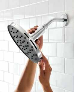 Verso Chrome Adjustable 9" Diameter Spray Head Rainshower -Hot Sale Moen Store 220R2 lifestyle1b installation.tif