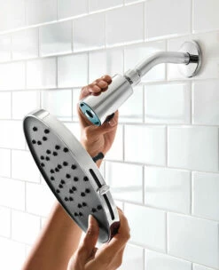 Verso Chrome Adjustable 9" Diameter Spray Head Rainshower -Hot Sale Moen Store 220R2 lifestyle2b installation.tif