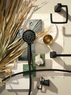 Attract Matte Black With Magnetix Handheld Shower 24 Attract Matte Black With Magnetix Handheld Shower -Hot Sale Moen Store 26000BL 5947 5998 THDHensleyMagnetix Vert Flatlay2.tif