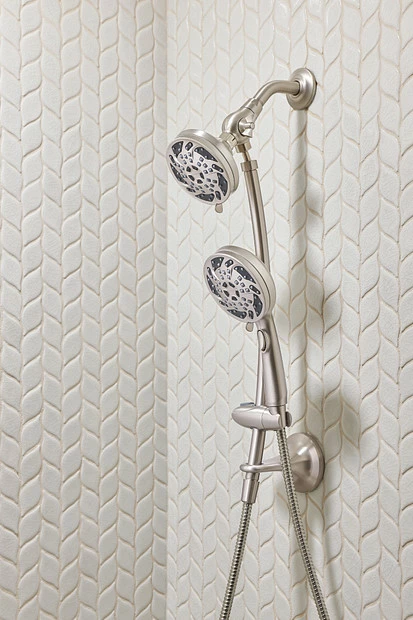 Renewal Spot Resist Brushed Nickel Five-Function 4 1/2" Diameter Standard Spray Head With Handheld Shower 3 Renewal Spot Resist Brushed Nickel Five-Function 4 1/2" Diameter Standard Spray Head With Handheld Shower