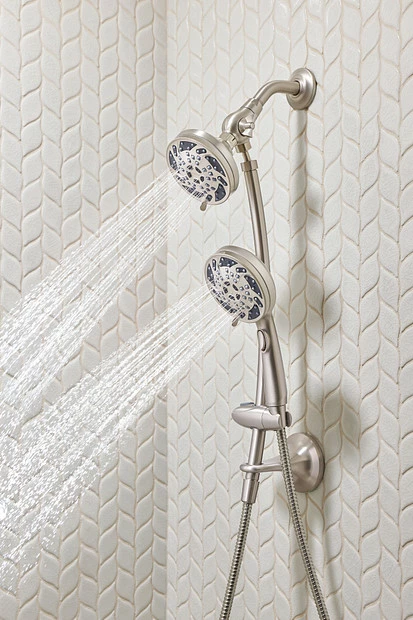 Renewal Spot Resist Brushed Nickel Five-Function 4 1/2" Diameter Standard Spray Head With Handheld Shower 10 Renewal Spot Resist Brushed Nickel Five-Function 4 1/2" Diameter Standard Spray Head With Handheld Shower - Image 8