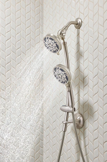 Renewal Spot Resist Brushed Nickel Five-Function 4 1/2" Diameter Standard Spray Head With Handheld Shower 11 Renewal Spot Resist Brushed Nickel Five-Function 4 1/2" Diameter Standard Spray Head With Handheld Shower - Image 9