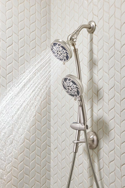 Renewal Spot Resist Brushed Nickel Five-Function 4 1/2" Diameter Standard Spray Head With Handheld Shower 14 Renewal Spot Resist Brushed Nickel Five-Function 4 1/2" Diameter Standard Spray Head With Handheld Shower - Image 12