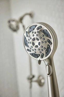 Renewal Spot Resist Brushed Nickel Five-Function 4 1/2" Diameter Standard Spray Head With Handheld Shower 22 Renewal Spot Resist Brushed Nickel Five-Function 4 1/2" Diameter Standard Spray Head With Handheld Shower -Hot Sale Moen Store 26035SRN Creative4.tif