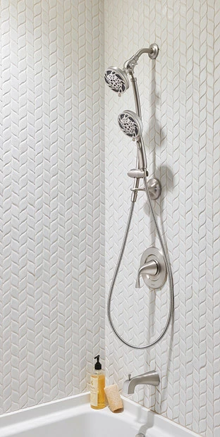 Renewal Spot Resist Brushed Nickel Five-Function 4 1/2" Diameter Standard Spray Head With Handheld Shower 16 Renewal Spot Resist Brushed Nickel Five-Function 4 1/2" Diameter Standard Spray Head With Handheld Shower - Image 14