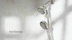 Renewal Spot Resist Brushed Nickel Five-Function 4 1/2" Diameter Standard Spray Head With Handheld Shower 25 Renewal Spot Resist Brushed Nickel Five-Function 4 1/2" Diameter Standard Spray Head With Handheld Shower -Hot Sale Moen Store 26035SRN renewal combo.mp4