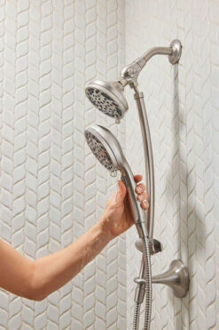 Renewal Spot Resist Brushed Nickel Five-Function 4 1/2" Diameter Standard Spray Head With Handheld Shower 36 Renewal Spot Resist Brushed Nickel Five-Function 4 1/2" Diameter Standard Spray Head With Handheld Shower -Hot Sale Moen Store 26035SRN Talent1.tif