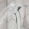 Engage Chrome Six-Function 5 1/2" Diameter Spray Head Handheld Shower -Hot Sale Moen Store 26115 CloseUp2 sqcrop.tif