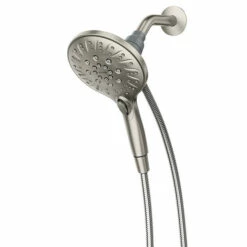 Attract Spot Resist Brushed Nickel Six-Function 5 1/2" Diameter Spray Head Handheld Shower