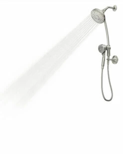 Engage Spot Resist Brushed Nickel Six-Function 6-1/2" Diameter Spray Head Standard With Handshower
