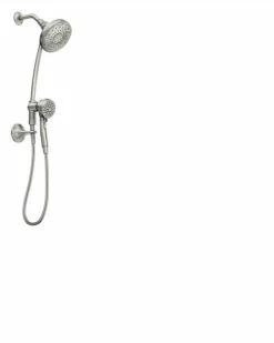 Engage Spot Resist Brushed Nickel Six-Function 6-1/2" Diameter Spray Head Standard With Handshower 16 Engage Spot Resist Brushed Nickel Six-Function 6-1/2" Diameter Spray Head Standard With Handshower -Hot Sale Moen Store 28501SRN facingRt KO.psd