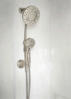 Engage Spot Resist Brushed Nickel Six-Function 6-1/2" Diameter Spray Head Standard With Handshower 14 Engage Spot Resist Brushed Nickel Six-Function 6-1/2" Diameter Spray Head Standard With Handshower -Hot Sale Moen Store 28501srn glam1.tif