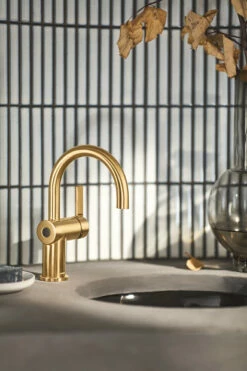 Cia Brushed Gold One-handle High Arc Bathroom Faucet -Hot Sale Moen Store 6221ewbg glam1.tif