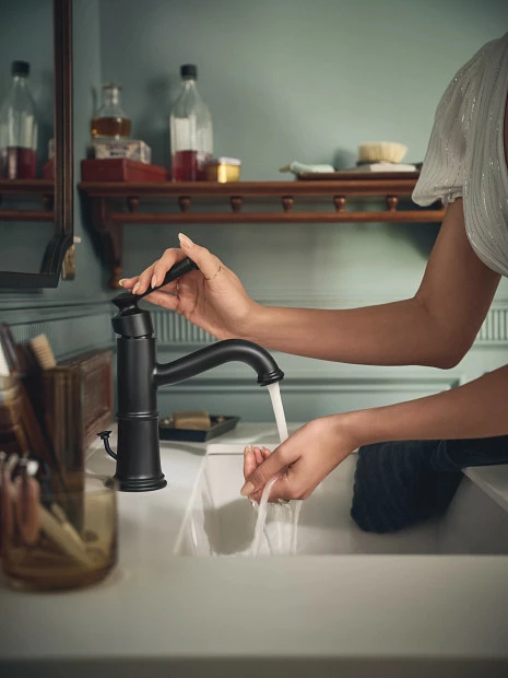 Belfield Matte Black One-handle High Arc Bathroom Faucet 4 Belfield Matte Black One-handle High Arc Bathroom Faucet - Image 2