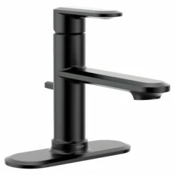 Greenfield Matte Black One-handle High Arc Bathroom Faucet