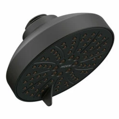 Matte Black Six-function 4.5" Diameter Spray Head Eco-performance Showerhead