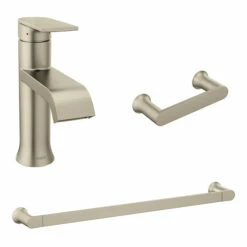 Genta Brushed Nickel One-Handle High Arc Bathroom Faucet 18 Genta Brushed Nickel One-Handle High Arc Bathroom Faucet -Hot Sale Moen Store 6702BN bundle.tif