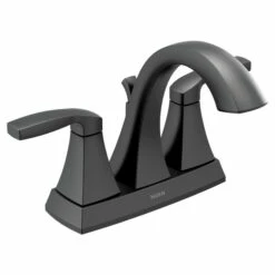 Voss Matte Black Two-handle High Arc Bathroom Faucet