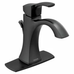 Voss Matte Black One-handle High Arc Bathroom Faucet