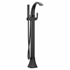 Voss Matte Black One-handle Tub Filler Includes Hand Shower -Hot Sale Moen Store 695bl.tif