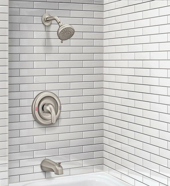 Adler Spot Resist Brushed Nickel Posi-Temp® Tub/Shower 4 Adler Spot Resist Brushed Nickel Posi-Temp® Tub/Shower - Image 2