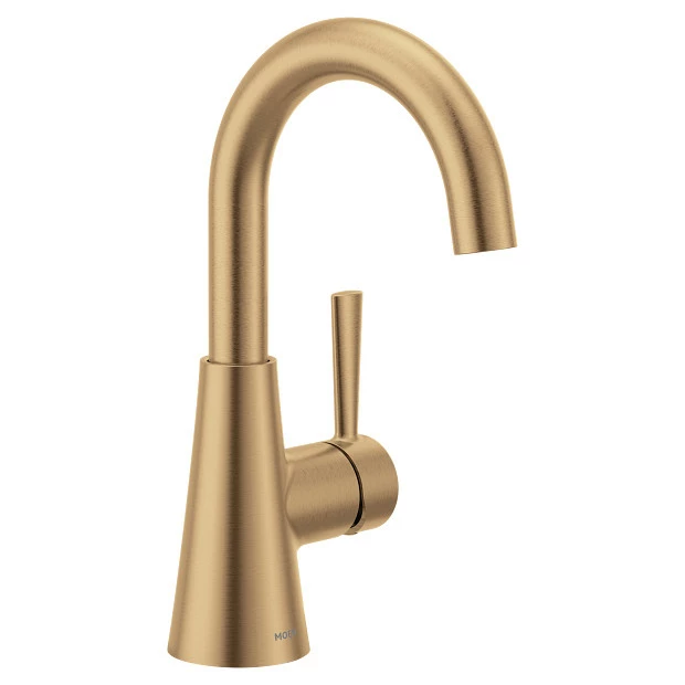 Ronan Bronzed Gold One-handle High Arc Bathroom Faucet 3 Ronan Bronzed Gold One-handle High Arc Bathroom Faucet