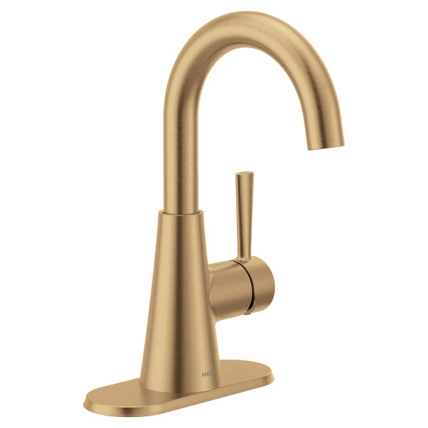 Ronan Bronzed Gold One-handle High Arc Bathroom Faucet 4 Ronan Bronzed Gold One-handle High Arc Bathroom Faucet - Image 2