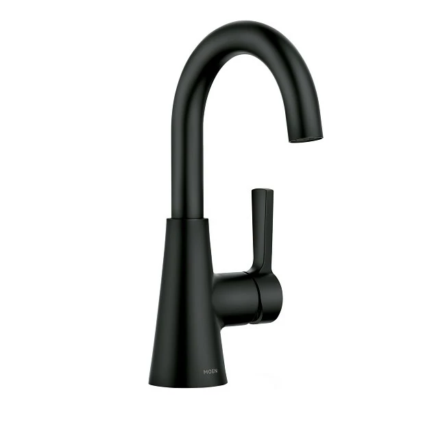 Mikah Matte Black One-handle High Arc Bathroom Faucet 3 Mikah Matte Black One-handle High Arc Bathroom Faucet