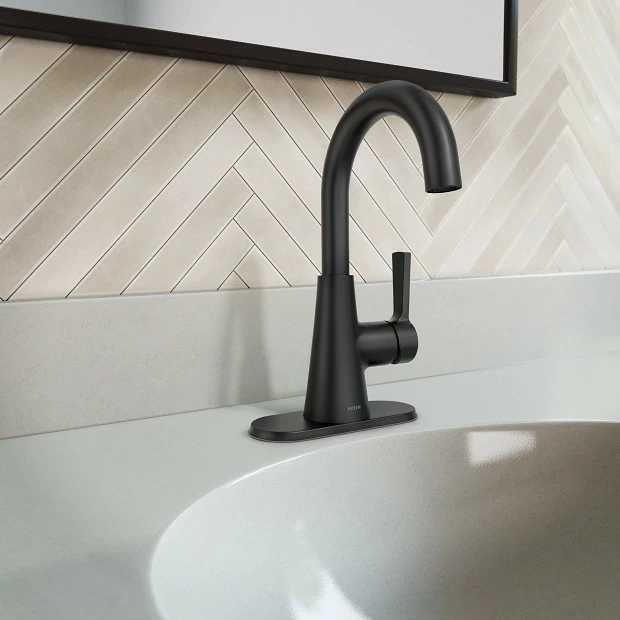 Mikah Matte Black One-handle High Arc Bathroom Faucet 9 Mikah Matte Black One-handle High Arc Bathroom Faucet - Image 7