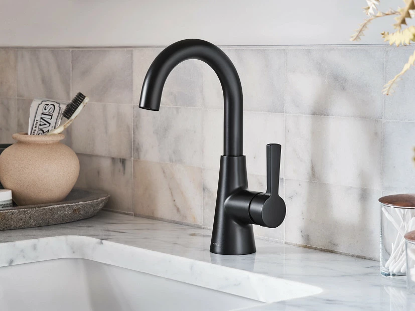 Mikah Matte Black One-handle High Arc Bathroom Faucet 14 Mikah Matte Black One-handle High Arc Bathroom Faucet - Image 12