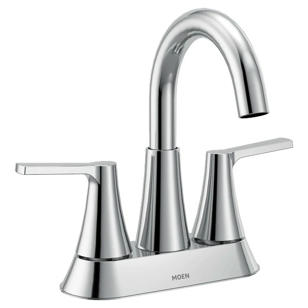 Mikah Chrome Two-handle High Arc Bathroom Faucet 4 Mikah Chrome Two-handle High Arc Bathroom Faucet - Image 2