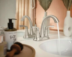 Korek™ 2-Handle Centerset Bathroom Faucet Spot Resist™ Brushed Nickel -Hot Sale Moen Store 84467srn glam2.tif