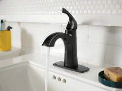 Lindor Matte Black One-handle High Arc Bathroom Faucet -Hot Sale Moen Store 84505bl glam2.tif