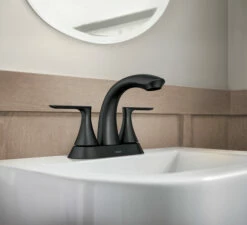 Findlay Matte Black Two-handle High Arc Bathroom Faucet 6 Findlay Matte Black Two-handle High Arc Bathroom Faucet -Hot Sale Moen Store 84515BL set1.tif