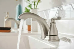 Hilliard Spot Resist Brushed Nickel Two-Handle Low Arc Bathroom Faucet -Hot Sale Moen Store 84532SRN glam4.tif