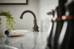 Hilliard Mediterranean Bronze Two-Handle High Arc Bathroom Faucet 20 Hilliard Mediterranean Bronze Two-Handle High Arc Bathroom Faucet -Hot Sale Moen Store 84537brb closeup1.tif