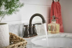 Hilliard Mediterranean Bronze Two-Handle High Arc Bathroom Faucet 21 Hilliard Mediterranean Bronze Two-Handle High Arc Bathroom Faucet -Hot Sale Moen Store 84537brb closeup5.tif