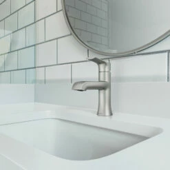 Spot Resist Brushed Nickel One-handle High Arc Bathroom Faucet