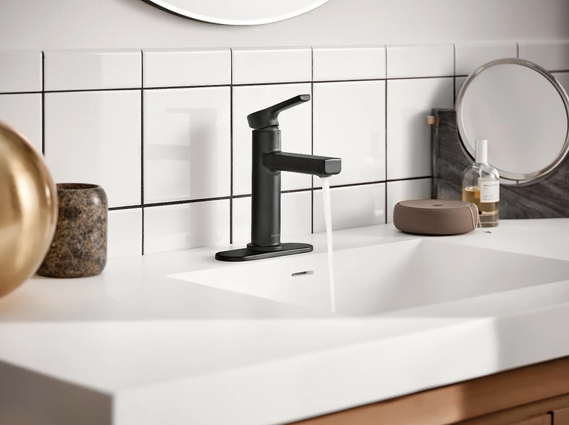 Rinza Matte Black One-Handle High Arc Bathroom Faucet 7 Rinza Matte Black One-Handle High Arc Bathroom Faucet - Image 5