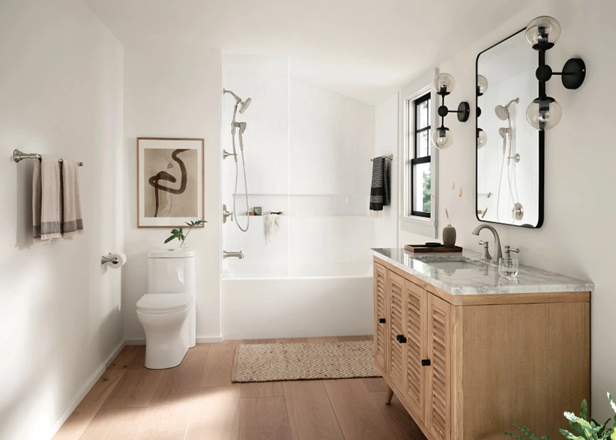 Engage Spot Resist Brushed Nickel Six-Function 6-1/2" Diameter Spray Head Standard With Handshower 7 Engage Spot Resist Brushed Nickel Six-Function 6-1/2" Diameter Spray Head Standard With Handshower - Image 5